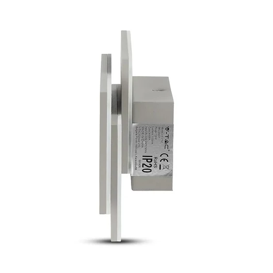 V-TAC 12W beltéri szürke fali LED lámpa természetes fehér - SKU 8207