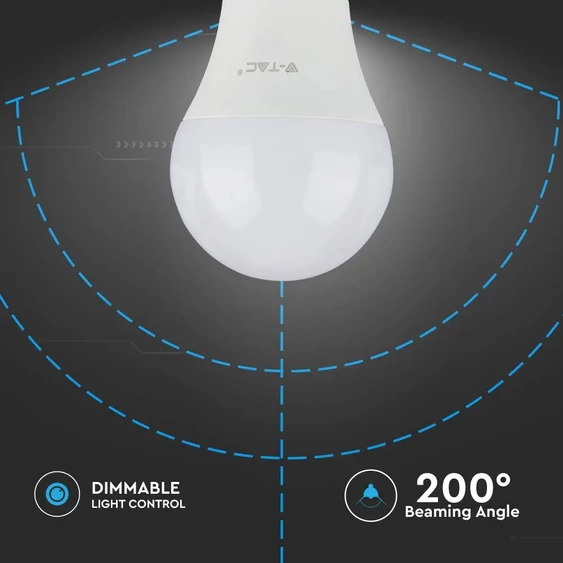 LED Bulb - SAMSUNG CHIP 12W E27 A60 Dimmable  6400K