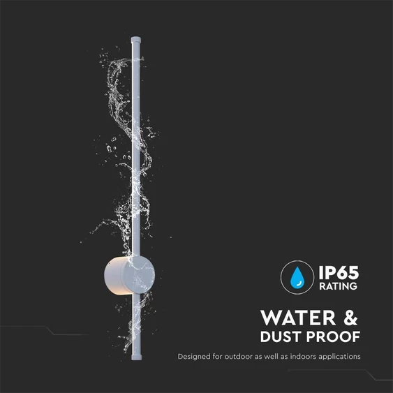 White 12W LED wall lamp, 4000K, IP65