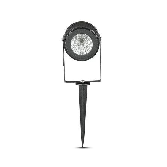 V-TAC 12W, fekete, földbe szúrható talajlámpa, IP65, meleg fehér - SKU 217544