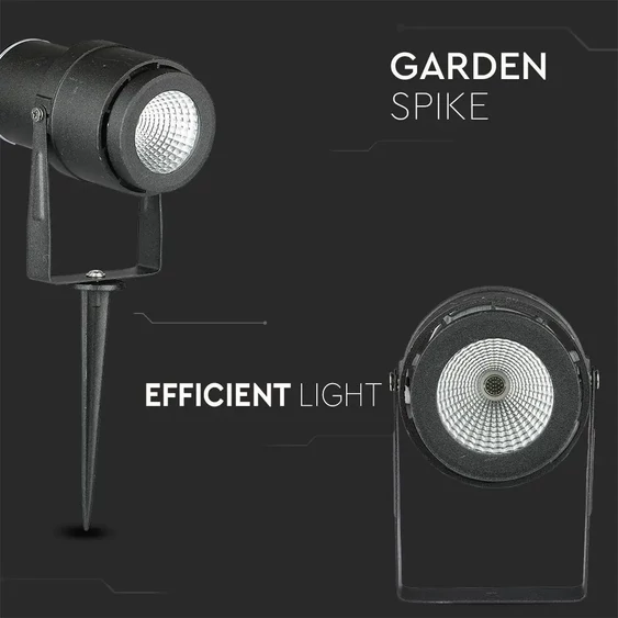 12W LED Garden Spike Lamp Black Body 4000K