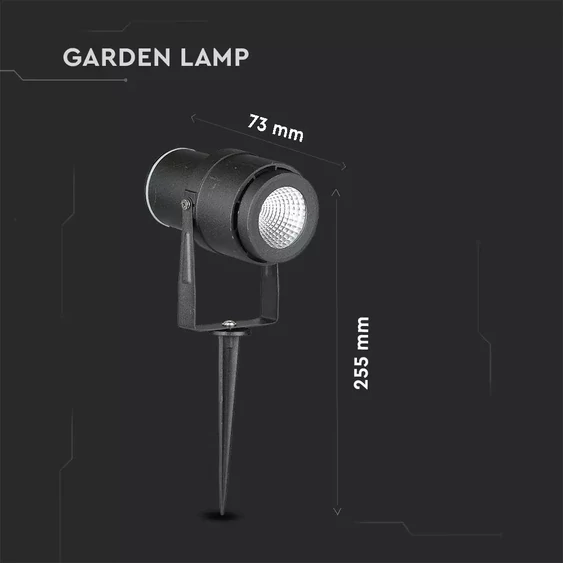 12W LED Garden Spike Lamp Black Body Green