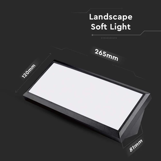 12W LED Landscape Outdoor Soft Light-Medium 6500K Black Body IP65