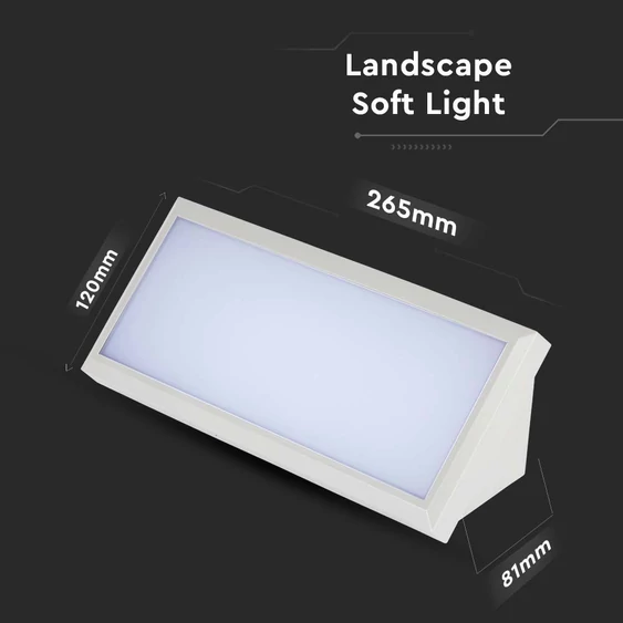 12W LED Landscape Outdoor Soft Light-Medium 3000K White Body IP65