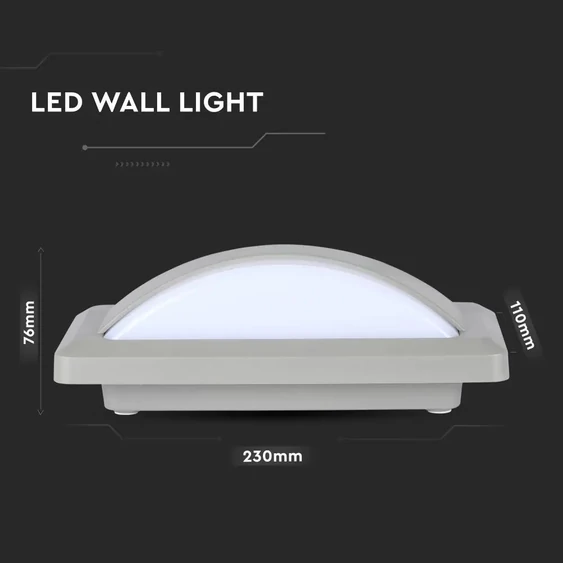 V-TAC 12W kültéri fali LED lámpa meleg fehér - SKU 8245