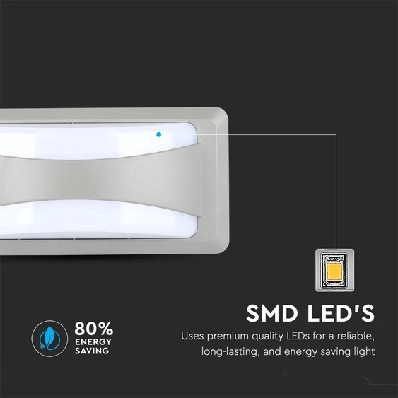 V-TAC 12W kültéri fali LED lámpa meleg fehér - SKU 8245
