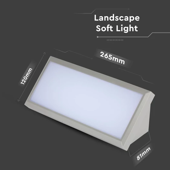 V-TAC 12W kültéri fali LED lámpa természetes fehér - SKU 8234