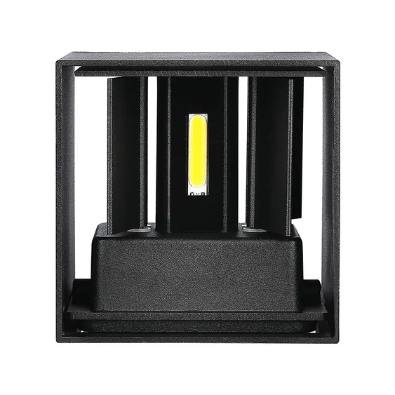 V-TAC 12W kültéri, fekete, szögletes, fali LED lámpa meleg fehér - SKU 8529