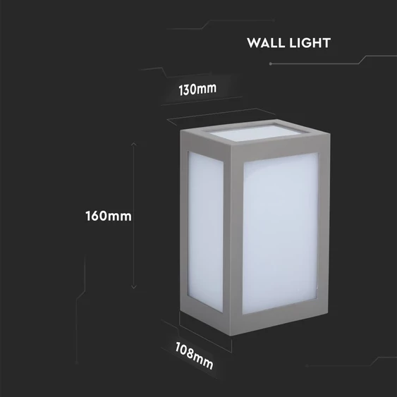 12W LED Wall Light Grey Body 6400K