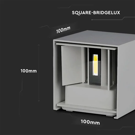 11W LED Wall Lamp With Bridgelux Chip Grey 3000K Square