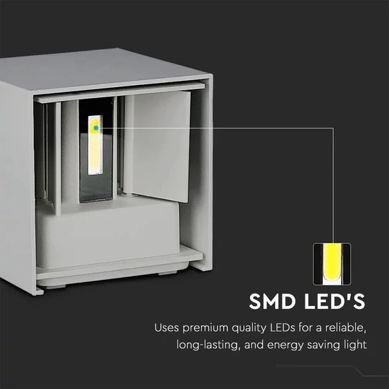 11W LED Wall Lamp With Bridgelux Chip Grey 4000K Square