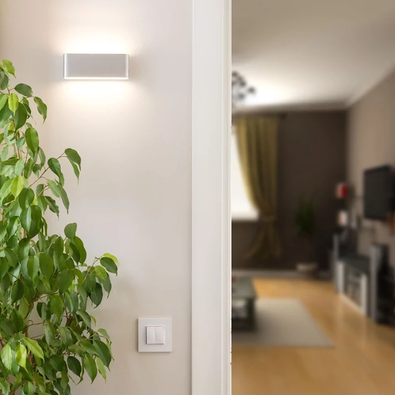 V-TAC 12W kültéri, téglatest alakú, fali LED lámpa hideg fehér - SKU 218244