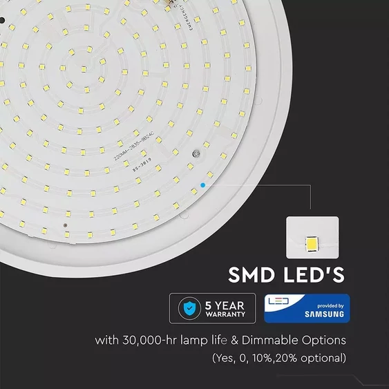 V-TAC 12W mennyezeti LED lámpa, mozgásérzékelővel, IP54, meleg fehér - SKU 937