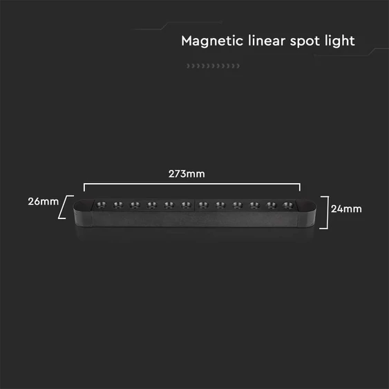 V-TAC 12W spot LED lámpatest Slim 48V mágneses sínhez, természetes fehér - SKU 10236