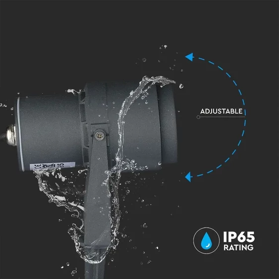 12W LED Garden Spike Lamp Grey Body 3000K