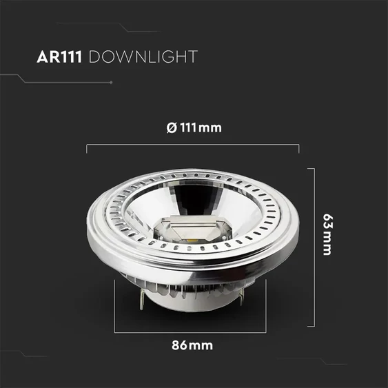 V-TAC 12W AR111 G53 LED égő természetes fehér 40° - SKU 214256