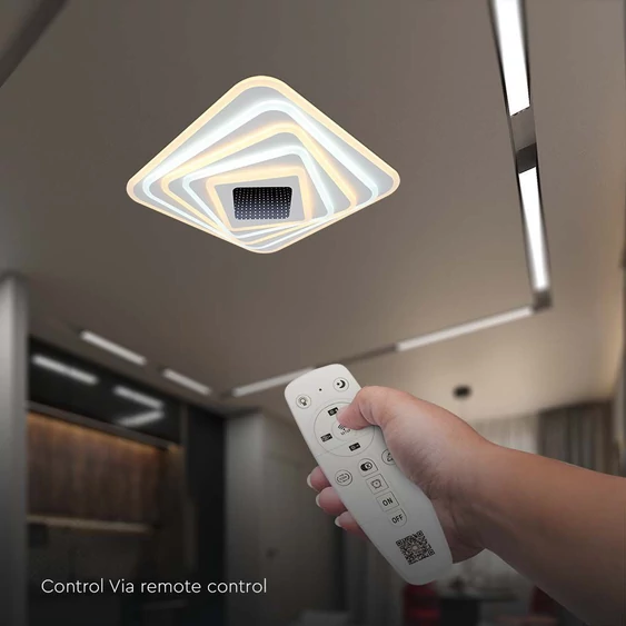 V-TAC 150W Dekoratív szögletes mennyezeti lámpa, fényerőszabályozható, CCT - SKU 15356