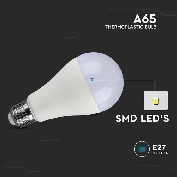 LED Bulb - 15W A65 Е27 Thermoplastic 3000K