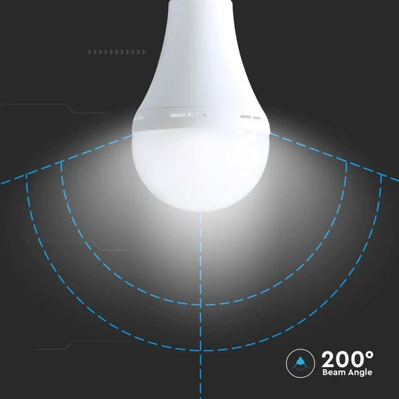 V-TAC 15W E27 természetes fehér A90 LED égő, akkumulátorral - SKU 7795