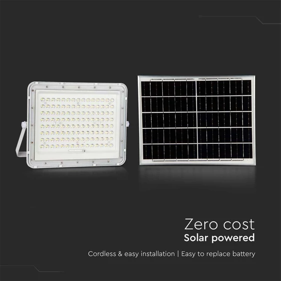 White LED 20W solar floodlight, 16000mAh battery, 6500K, IP65