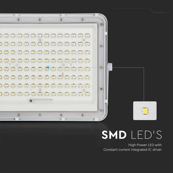 White LED 20W solar floodlight, 16000mAh battery, 4000K, IP65