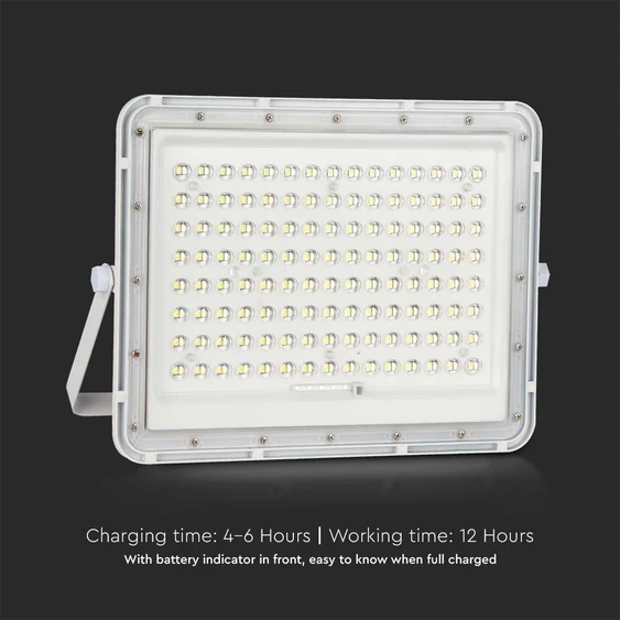 White LED 20W solar floodlight, 16000mAh battery, 4000K, IP65