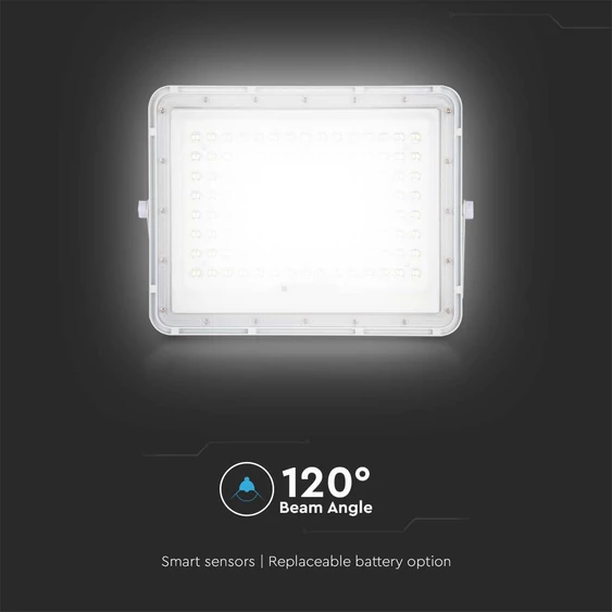 White LED 20W solar floodlight, 16000mAh battery, 4000K, IP65
