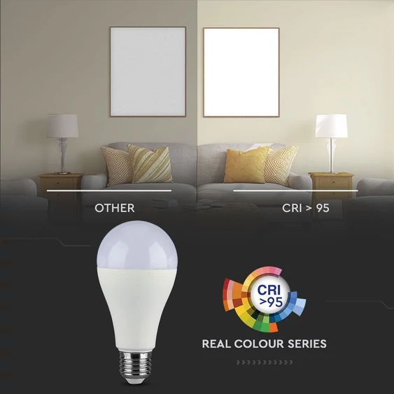 V-TAC 17W E27 természetes fehér CRI>95 LED égő - SKU 7486