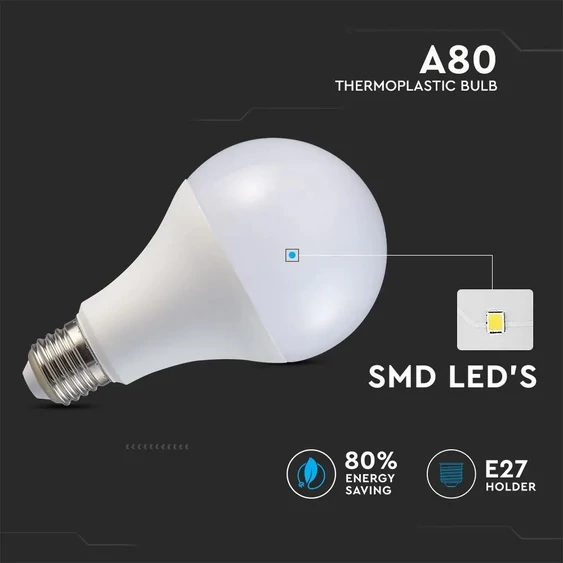 V-TAC 18W E27 természetes fehér LED égő - SKU 2708