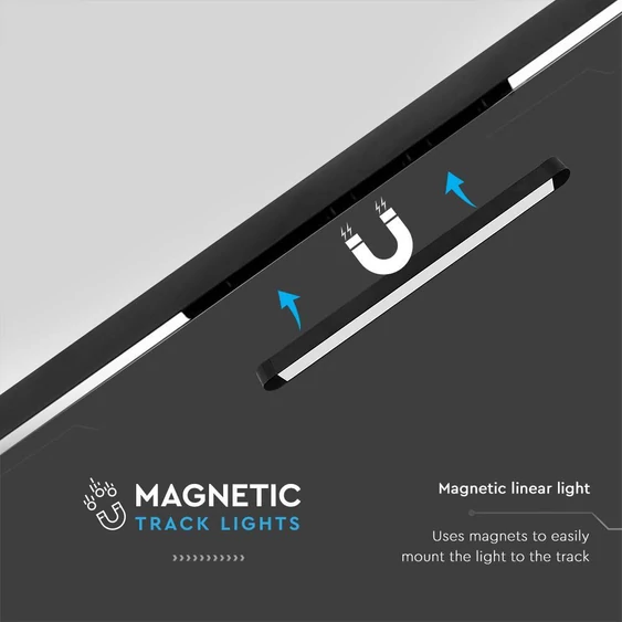 V-TAC 18W lineáris LED lámpatest Slim 48V mágneses sínhez, hideg fehér - SKU 10247