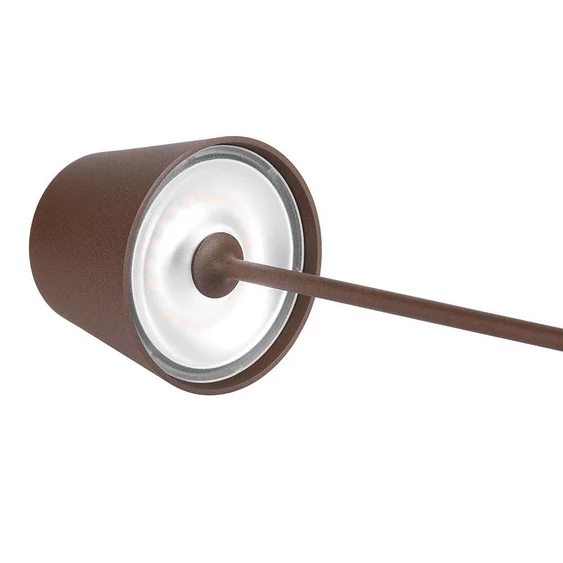 V-TAC 1.5W Corten barna, töltőtalpas akkumulátoros LED lámpa,IP54, meleg fehér - SKU 23446