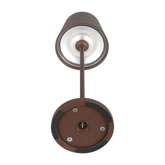 V-TAC 1.5W Corten barna, töltőtalpas akkumulátoros LED lámpa,IP54, meleg fehér - SKU 23446