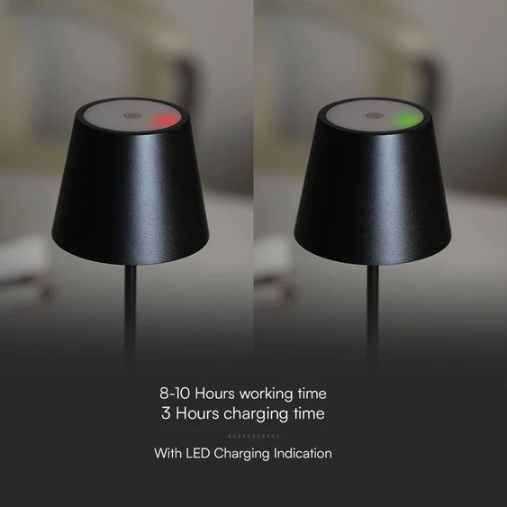 2W Led Table Lamp (4400mA Battery) IP54 Black Body 3000K