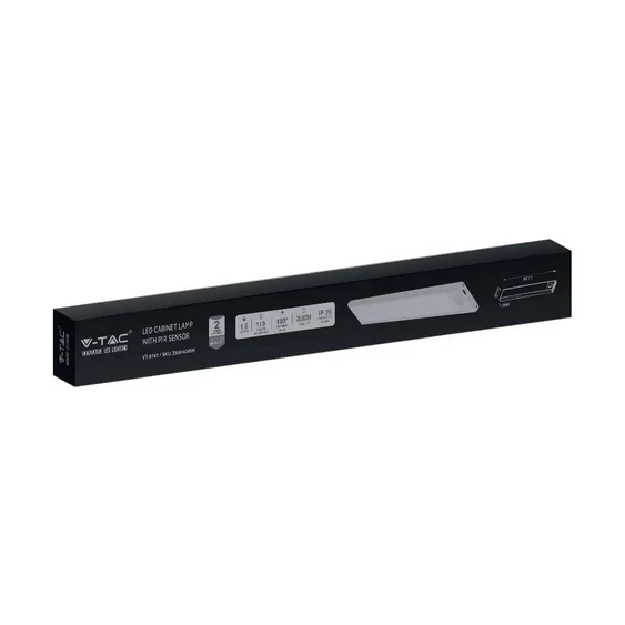 V-TAC 1.5W, 2in1 akkumulátoros LED bútorvilágítás, természetes fehér, ezüst házzal, 30 cm - SKU 2958