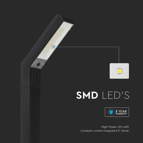 V-TAC 1.5W napelemes LED 2in1 kandeláber, IP65, állítható színhőmérséklettel - SKU 23997