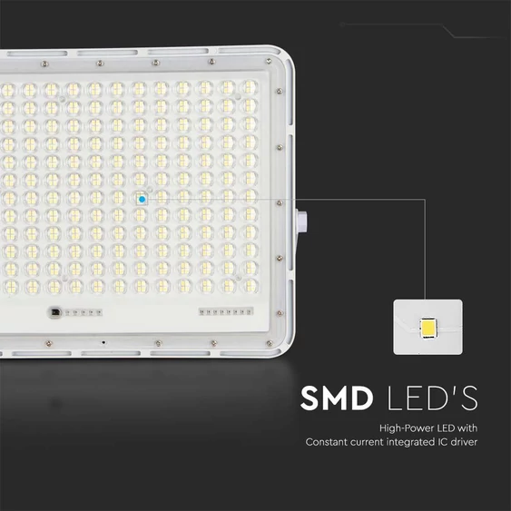 White LED 30W solar floodlight, 20000mAh battery, 6500K, IP65