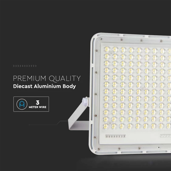 White LED 30W solar floodlight, 20000mAh battery, 6500K, IP65