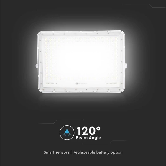 White LED 30W solar floodlight, 20000mAh battery, 6500K, IP65