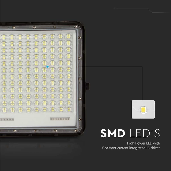 Black LED 30W solar floodlight, 20000mAh battery, 4000K, IP65