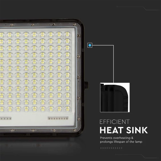Black LED 30W solar floodlight, 20000mAh battery, 4000K, IP65