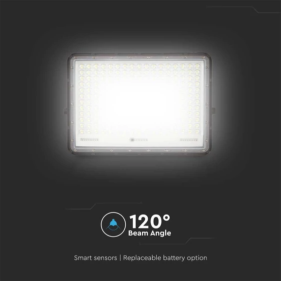 Black LED 30W solar floodlight, 20000mAh battery, 4000K, IP65