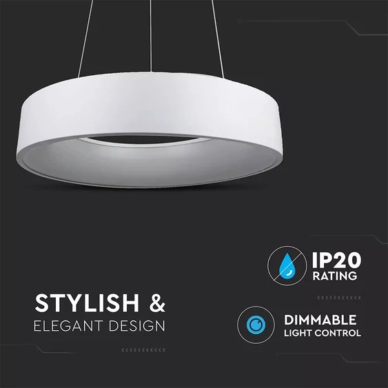 20W LED Surface Smooth Pendant Light Dimmable White 3000K