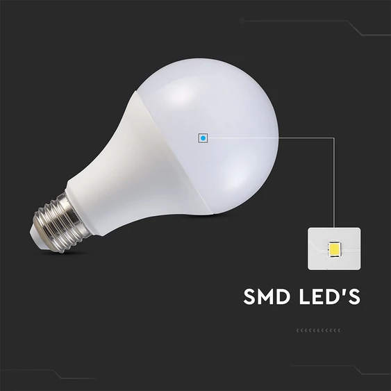V-TAC 20W E27 meleg fehér A80 LED égő, 120 Lm/W - SKU 23747