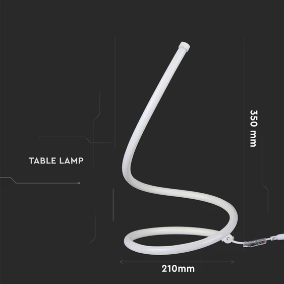 20W LED Designer Table Lamp With EU Plug Cord + Switch White 3000K