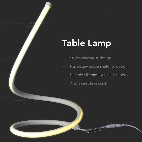 20W LED Designer Table Lamp With EU Plug Cord + Switch White 3000K