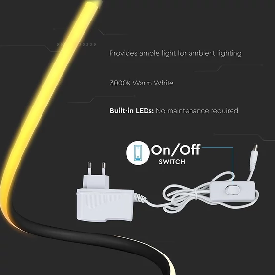 V-TAC 20W fekete asztali LED lámpa, meleg fehér - SKU 2140311