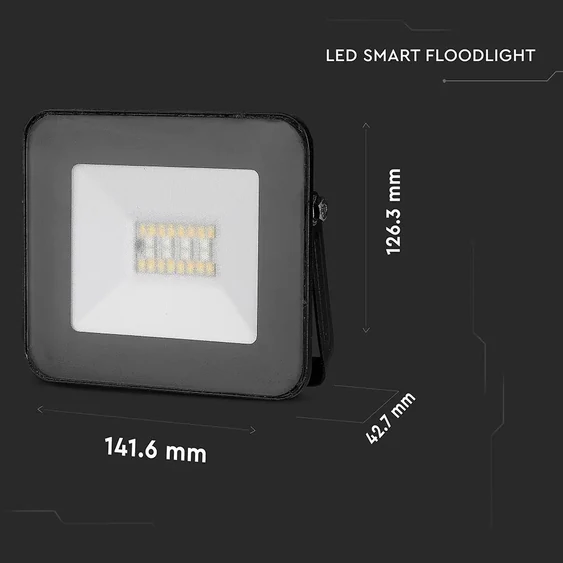 V-TAC 20W, fekete, bluetooth-os okos LED reflektor, RGB+CCT - SKU 5985