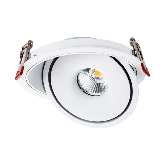 V-TAC 20W süllyeszthető COB LED mélysugárzó, állítható szöggel, fehér házzal, CCT - SKU 10581