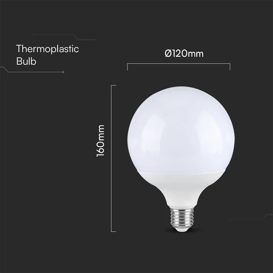 V-TAC 22W E27 hideg fehér G120 LED égő, 118 Lm/W - SKU 23885