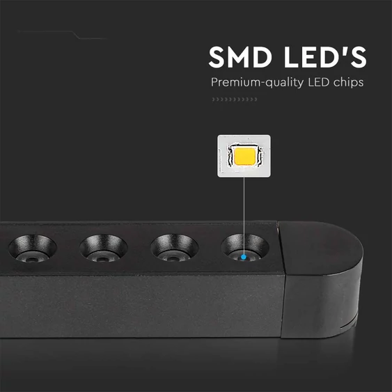 V-TAC 22W spot LED lámpatest Slim 48V mágneses sínhez, hideg  fehér - SKU 10241